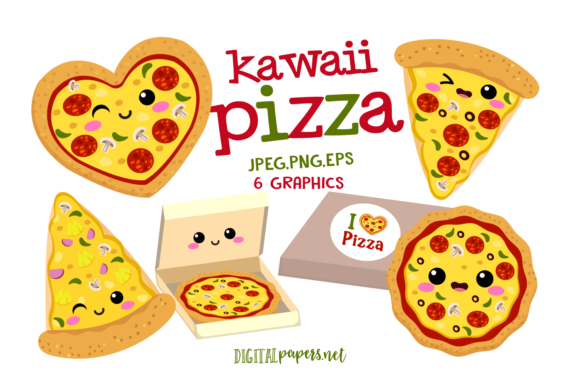 Download Kawaii Pizza Clipart Set - Premium Resources