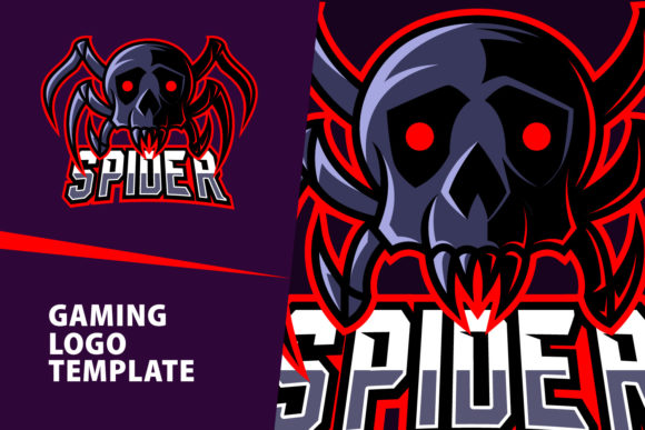 Download Spider Skull Mascot Gaming Logo Design - Gaming Collection