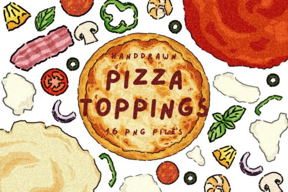 Download Hand Drawn Pizza Topping - Premium Bundle