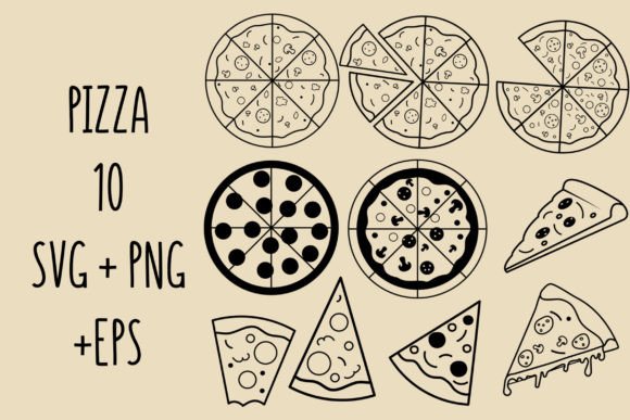 Download Pizza SVG Bundle Slice Outline Clipart - Premium Resources
